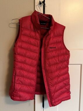 Marmot puffer vest, red/pink, Medium